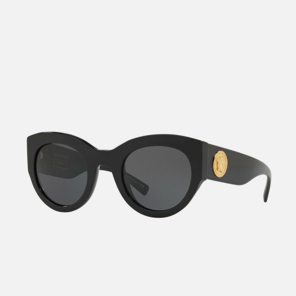 Versace Cat Eye Sunglasses Tribute Collection VE 4353 Black Grey